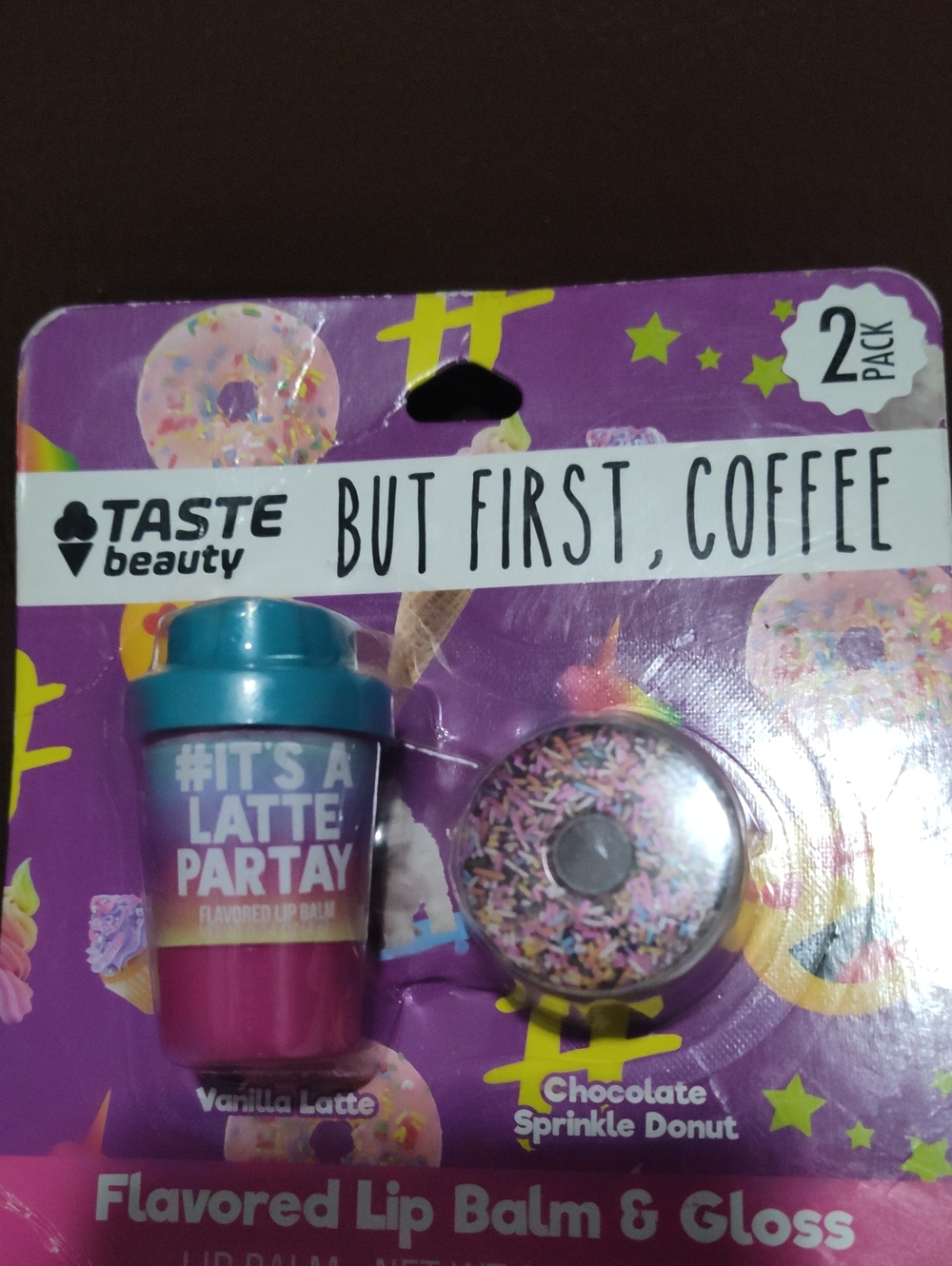 TASTE Beauty Lip Balm & Glitter Lip Gloss Duo - Purple Packaging
